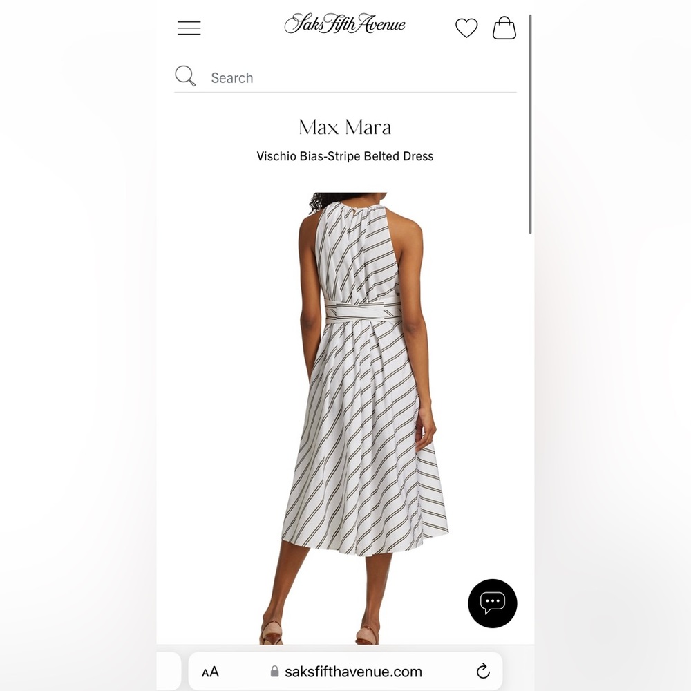 SOLD! $895 Retail MAXMARA label-cut Vischio Bias-Stripe Dress Size: IT42 US6/8 - Picture 6 of 16